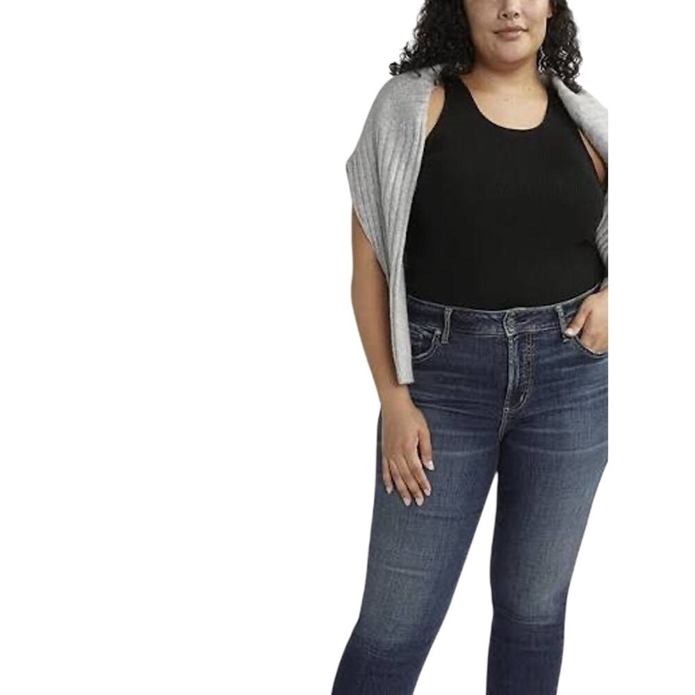 Silver Jeans Plus Jeans sz 24W Avery Straight Stretch Indigo NEW #H916